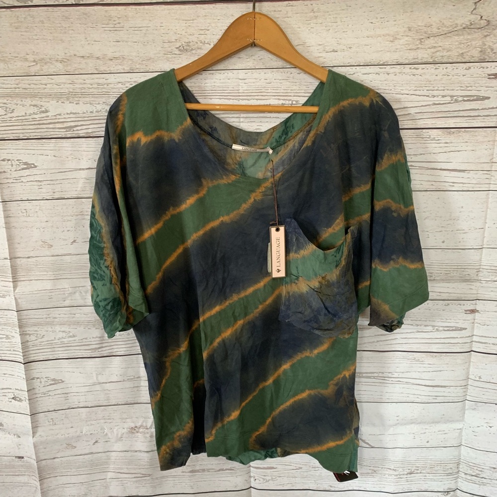 Language Tye Dye Shirt NWT